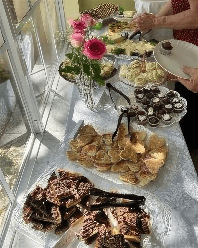 Deserts at an afternoon tea