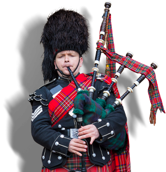 A bagpipe player